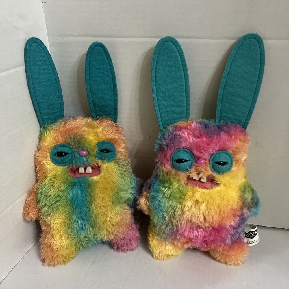 2 Fuggler Funny Ugly Monster #39 Rabbit Budgie Edition Tie Dye plush Stuffed Toy